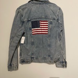 Old Navy denim American flag jacket